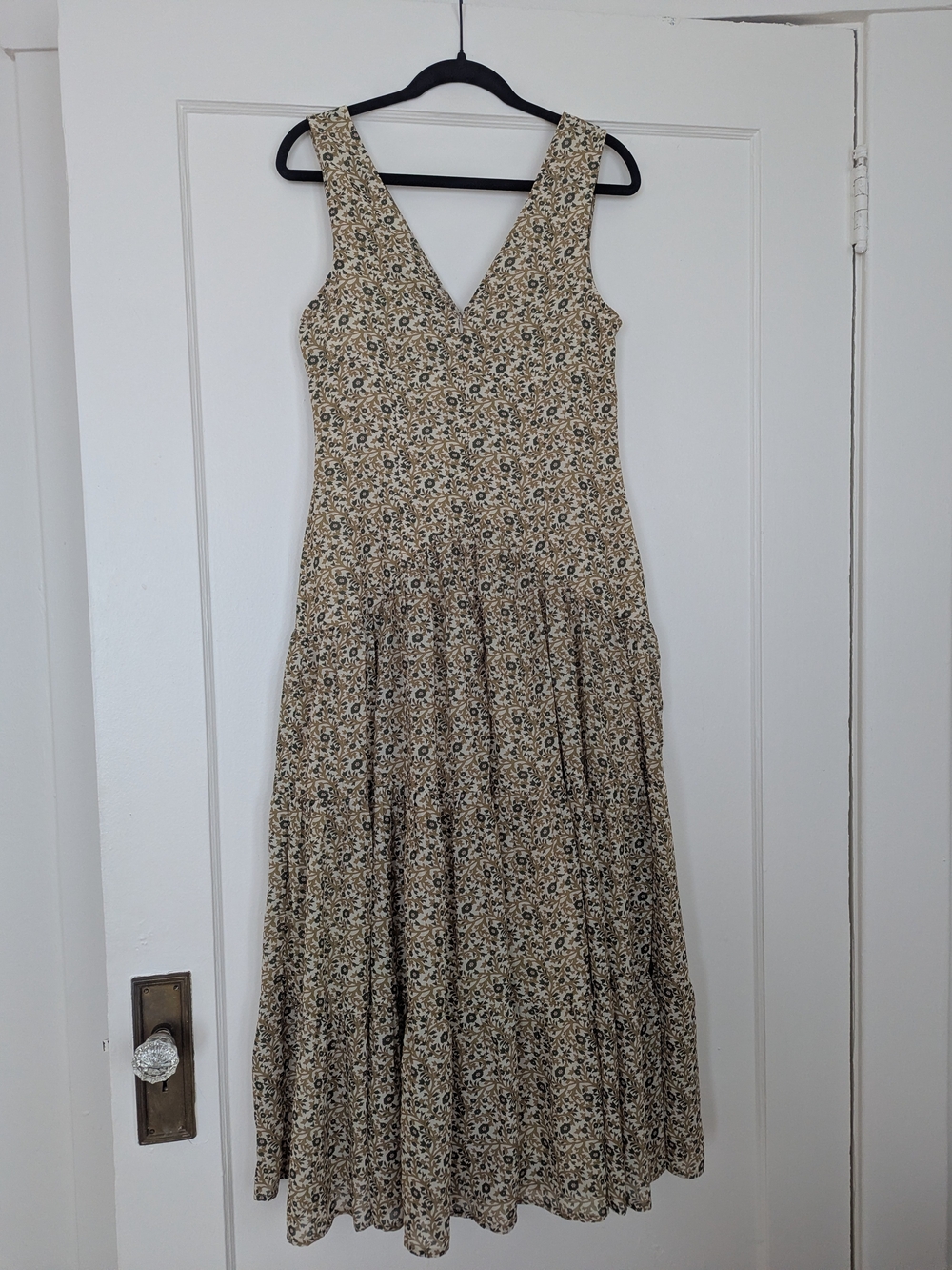Anthropologie Green Floral Maxi Dress - Picture 4 of 5
